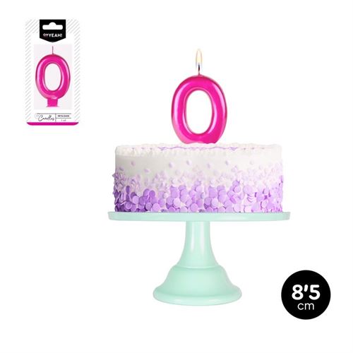 121-1023 VELA Nº0 ROSA METALIZADO 8,5CM CERA