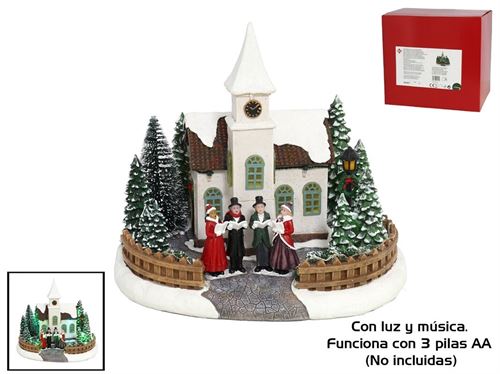 002194 CASA C/MÚSICA E 29 LUZES 23,5X25,5X19,5CM