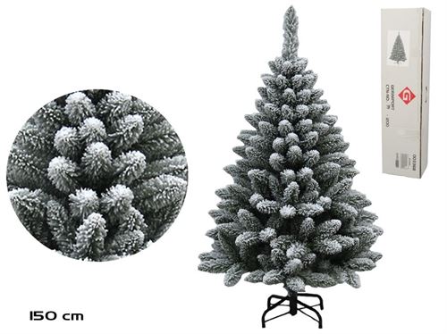 003368 ÁRVORE NATAL NEVADO HARRY BASE METÁLICA 150CM 386 PONTAS