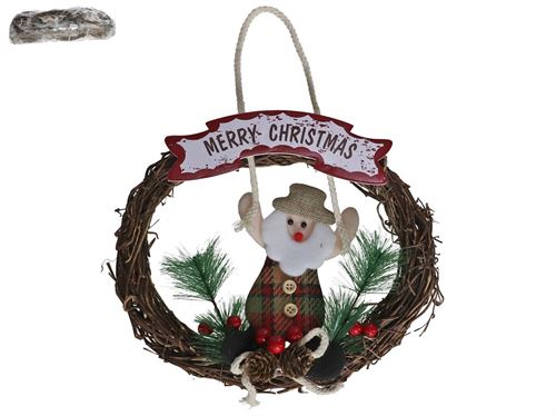 088266 PINGENTE FELIZ NATAL COROA 25 CM