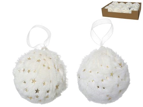 8974 BOLA NATAL BRANCA 2SORT 8CM