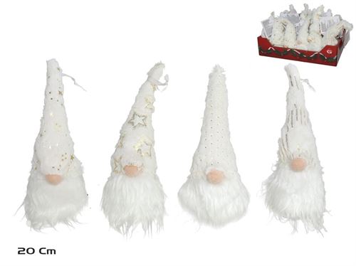80977 GNOMO COLGANTE BRANCO 4SORT 22CM
