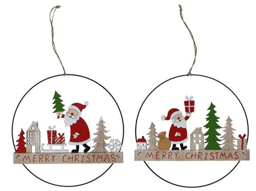 236612 PENDENTE DE METAL MERRY XMAS 2 SORTIDOS 23X23X0,05CM
