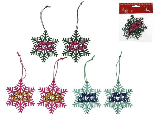 237060 FLOCO DE NEVE PENDURAR MERRY CHRISTMAS X2