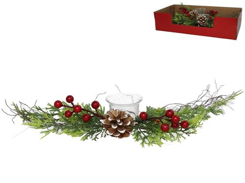 242248 CASTIÇAL COM PINHO BAGA 44CM