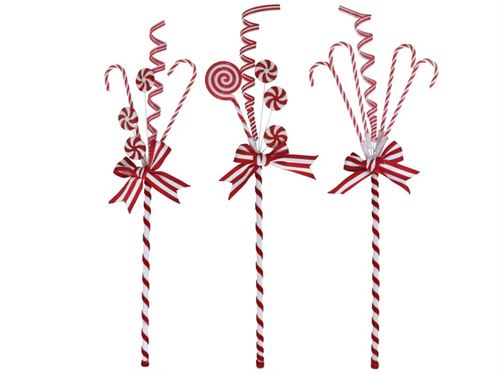 258393 PALHETA DE DOCES DE NATAL 16X52CM VERMELHO E BRANCO