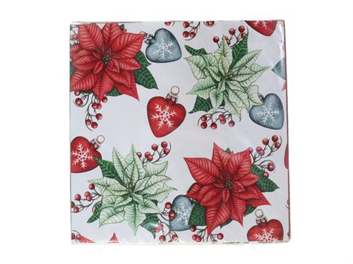268453 PACK 20 GUARDANAPOS 3 CAPAS POINSETIA 33X33XM