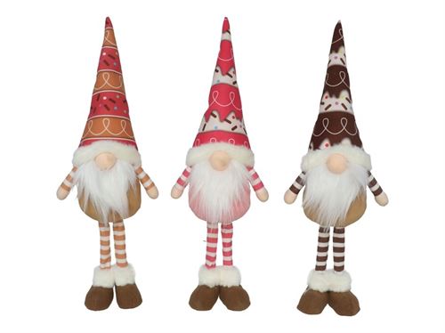 294278 GNOMO NATAL RISCAS 16X10X47CM 3STD