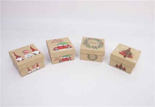 315881 CAIXA  PRESENTE DE NATAL QUADRADAS 4 SURT LIU 9,5X9,5X5,5