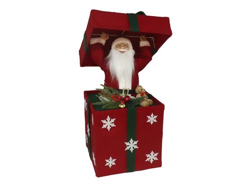 325705 PAPAI NOEL COMO PRESENTE DEC. DOBRÁVEL 20 LUZES 90 CM