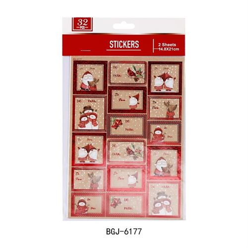 330020 ETIQUETA NATAL 32PÇS 2SORT 14,8X21CM