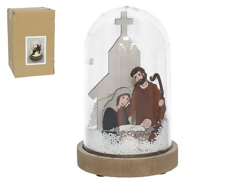 339399 CUPULA COM 6 LUZES FIGURA NATAL 13,5X13,5X20,5 CM