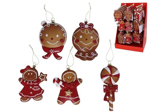 339771 PINGENTE NATAL BISCOITO 5 SORTIDOS 10,5X2,7X13,5CM