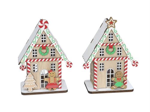 345871 GINGER HOUSE 5 LUZES 11X6,5X15 CM 2STD