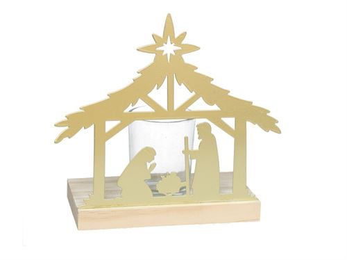 345956 PORTA VELAS METAL 17X6X15,5CM