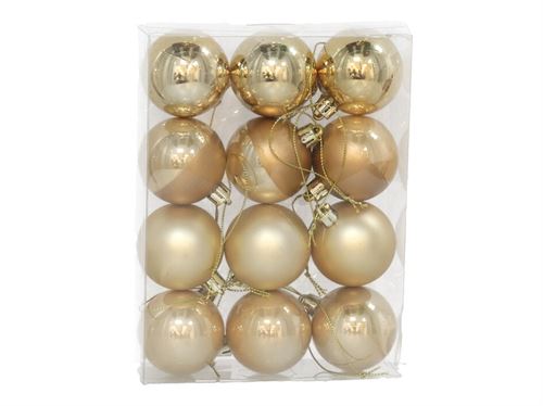 354583 BOLA NATAL OURO BRILHANTE 12PÇS 5CM