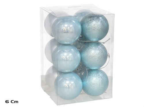 355573 BOLAS AZUIS VIRGEM 6 CM CX12