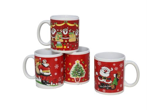 357430 CANECA CERAMICA NATAL 330ML 4STD