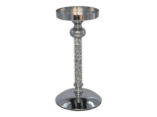 357904 PORTA VELA 12X12X24CM PRATA