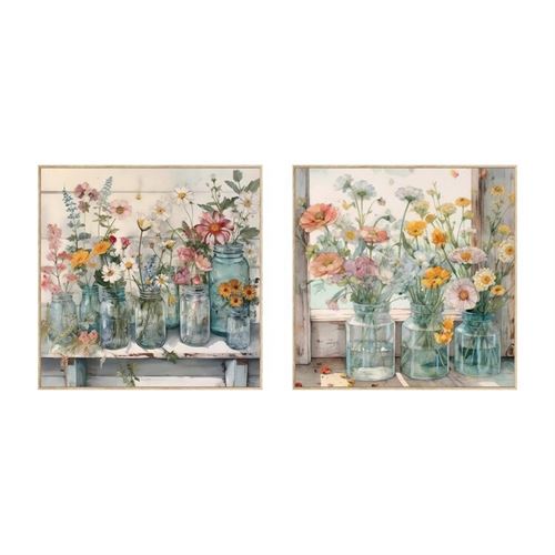 369778 QUADRO DE FLORES EM MOLDURA 2 VARIEDADES 40X40X2,5