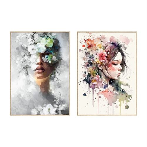 369891 QUADRO IMAGEM MOLDURA FEM 2 VARIEDADES 50X70X3,5 CM