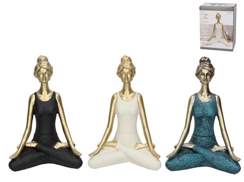 388984 FIGURA DE IOGA MISHKA 3 SURT 13,5X9X19,5 CM RESINA