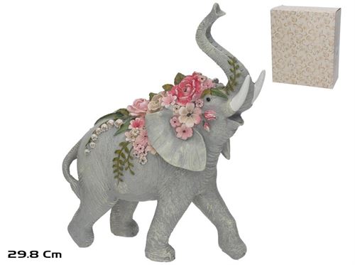 389264 FIGURA DE ELEFANTE BALU 23,8X11X29,8 CM RESINA