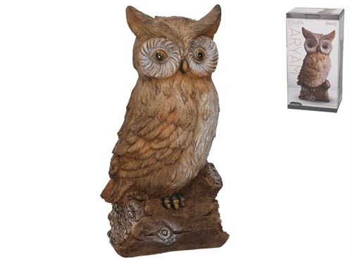 389608 FIGURA CORUJA ARYAM 14,5X11X28 CM RESINA