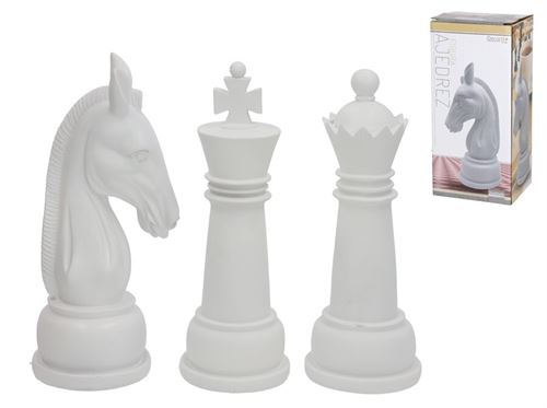 392264 FIGURAS DE XADREZ BRANCO SORTIDAS 27CM