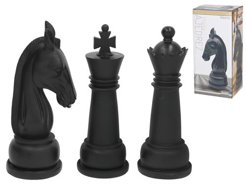 392271 FIGURAS DE XADREZ PRETO SORTIDAS 27CM