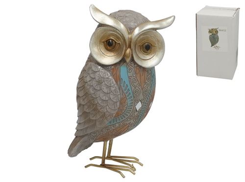 393360 FIGURA SANSA CORUJA 11,5X10X20,5 CM RESINA