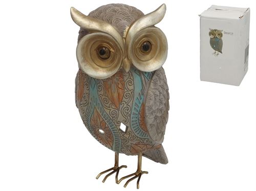 393377 FIGURA SANSA CORUJA 9X8,5X18 CM RESINA