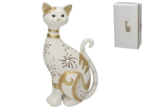 396262 GATO DHARMA 13X7,5X25,5 CM RESINA