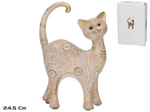 396477 GATO DHARMA RESINA 15,5X6X24,5 CM