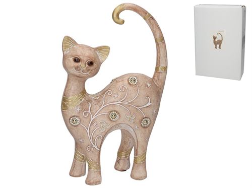 396484 FIGURA GATO DHARMA 18X6,5X30 CM RESINA