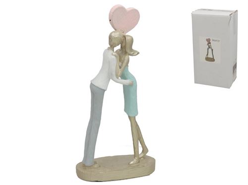 397269 FIGURA DE CORAÇÃO AMADO 14X8X29 CM RESINA