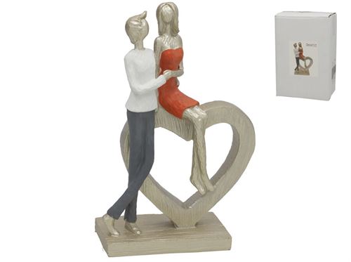 397276 FIGURA DE CORAÇÃO AMADO 15X7X23 CM RESINA