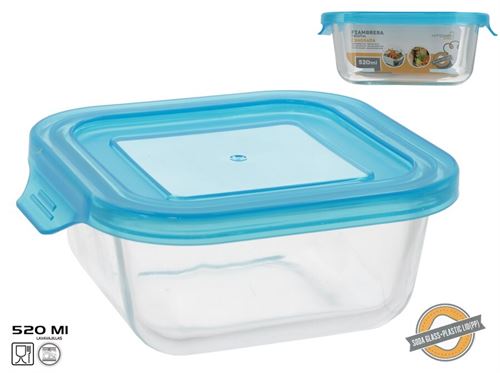 405995 CAIXA QUADRADA DE VIDRO 520ML