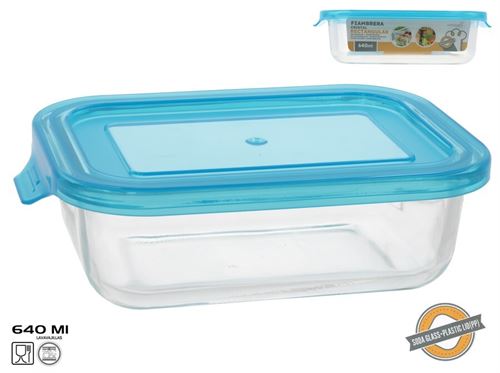 406022 CAIXA RETANGULAR DE VIDRO 640ML