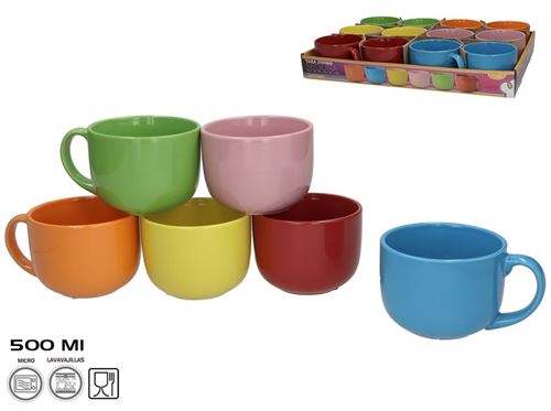 406176 CANECA JUMBO 500ML SEGURA 6 CORES