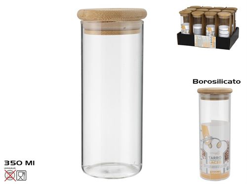 415888 FRASCO BOROSILICADO T/BAMBU RETA 350ML