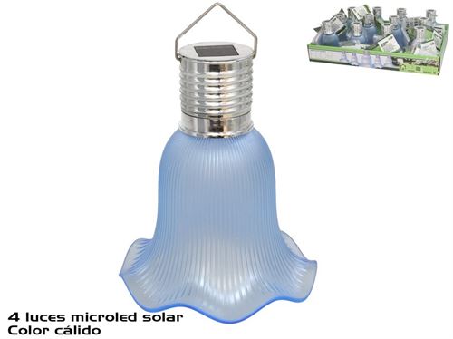 423203 PINGENTE FLOR ACRILICA 4LED LÂMPADA SOLAR 10.6X10.6 X15 CM