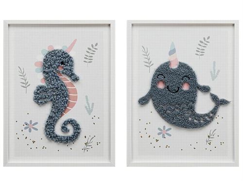 426525 QUADRO ANIMAIS MAR 2ST 3D 30X40X2,2