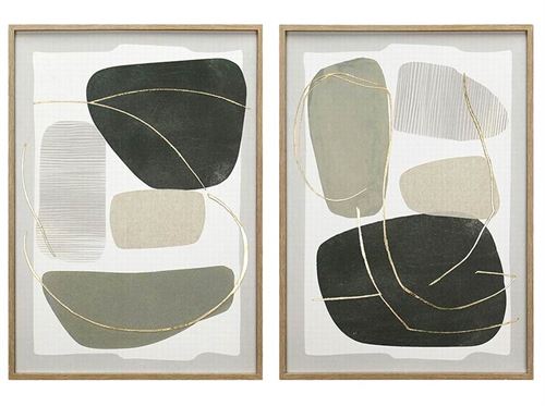 427010 TELA COM MOLDURA DE PEDRA 2 SURT GESSO 3D 50X70X3 CM