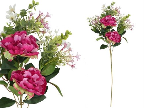 435619 HASTE  DE PEÔNIA DE LÍRIOS X 5 - 87 CM (FÚCSIA)