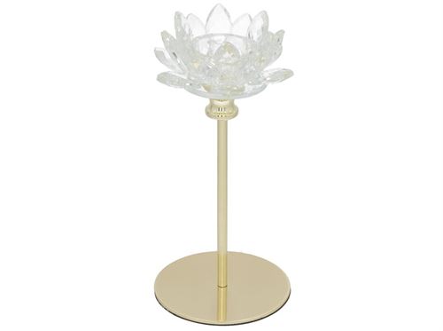 495958 CASTIÇAL PRAHA 11X22CM OURO