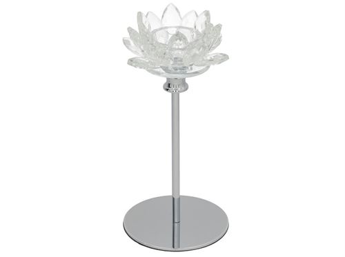 495972 CASTIÇAL PRAHA 11X22CM PRATA