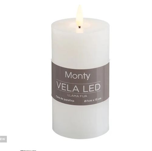 702021 VELA CERA LED BLANCO 7 X 13 CM