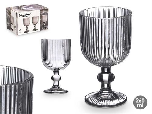 37564 COPO VIDRO RISCAS CINZA 260ML