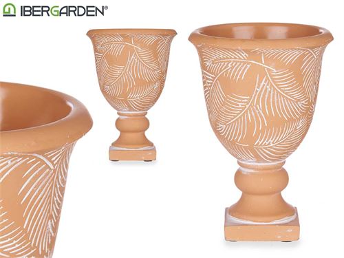 82888 VASO TERRACOTA MEDIANA HOJAS 13X19,5